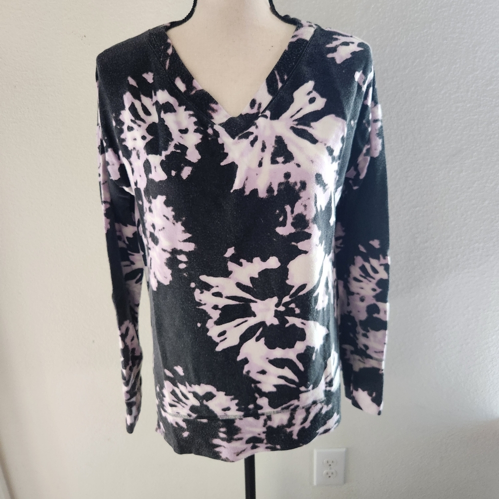 Athleta Coaster Luxe Printed V Neck Sweater Size Small